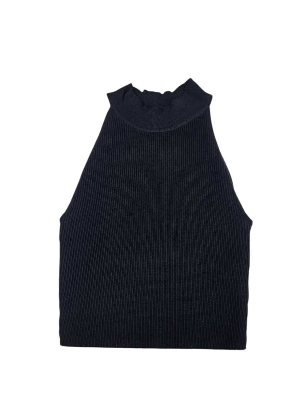 Aritzia Babaton Sculpt Knit High Neck Sleeveless Tank, Black, Ribbed Thick, XS - Picture 1 of 6